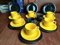Italienisches Keramik Kaffeeservice ohne Kanne Schwarz Gelb Nordrhein-Westfalen - Olfen Vorschau