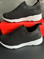 Coole süße Sneaker Slip-on Schlupfschuhe schwarz Strass Stretch Bayern - Pliening Vorschau