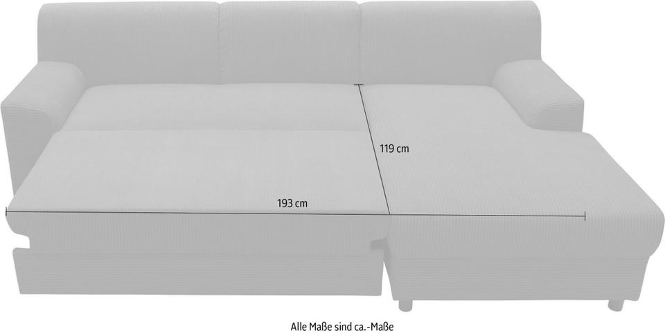 Kleines Ecksofa Cord Dunkel Beige Schlaffunktion Federkern 241cm in Köln