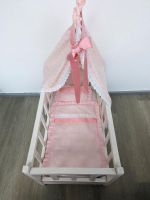 Selbstgemachtes Holzpuppenbett mit Himmel inkl. Bettdecke in rosa Bayern - Obernzell Vorschau
