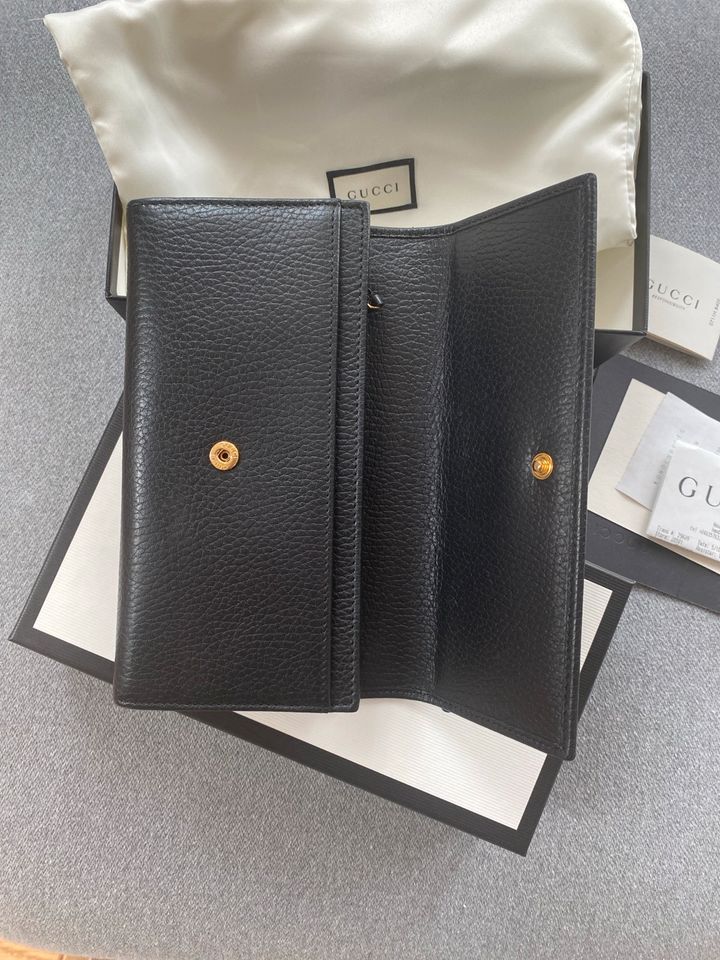 Gucci Portmonee schwarz GG Marmont Continental in Celle