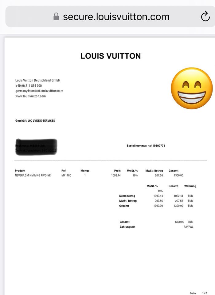 Louis Vuitton Neverful GM-wNeuFullset in Wesel