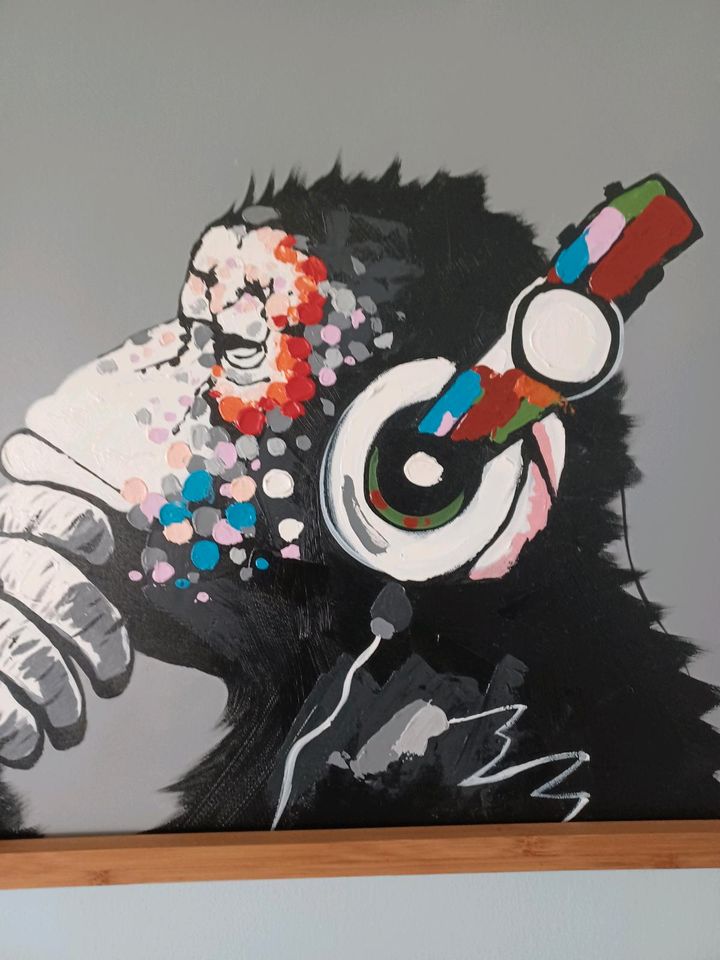 Bild-Banksy Pop Art Gorilla Pärchen auf Leinwand in Cuxhaven
