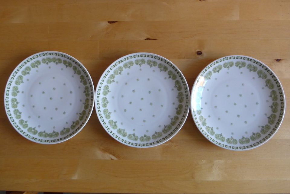 3 Kahla Kuchenteller Frühstücksteller grün-weiß in Bremen