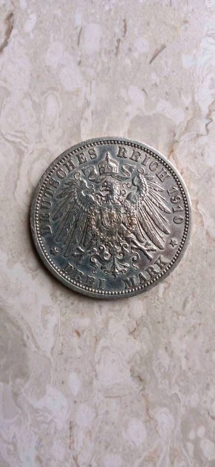 Wilhelm II Preußen 3 Mark 1910 A in Reichelsheim (Odenwald)