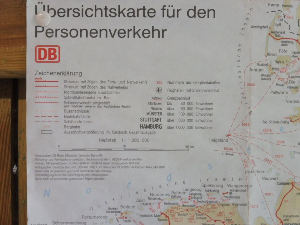 Deutsche Bahn Netzkarte Personenverkehr Deutschland Europa in Minden