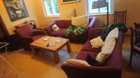 Sofa Couch Garnitur / Sitzgarnitur Stoff, rot, Wildlederoptik Sachsen - Diera-Zehren Vorschau