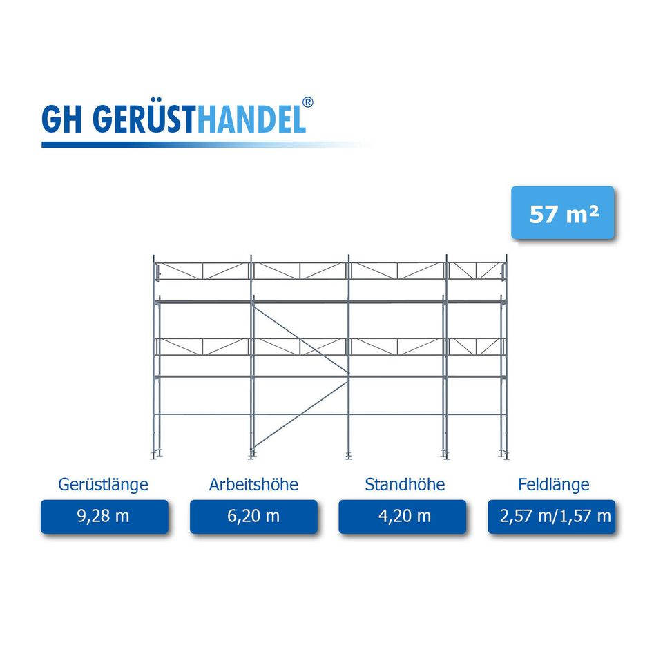 Aluminium Gerüst 57m² mit Vollaluböden gebr. Layher/Assco Gerüst in Vöhringen