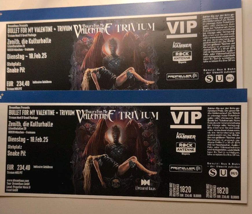 2 x Trivium Meet & Greet Package (VIP) - Bullet for my Valentine in Mainburg