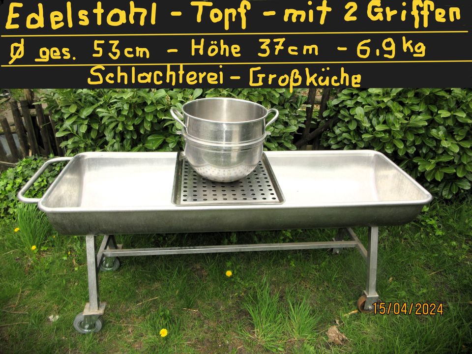 2er Set - Edelstahl - Wanne mit Abtropfsieb - 6,2kg in Lemgow