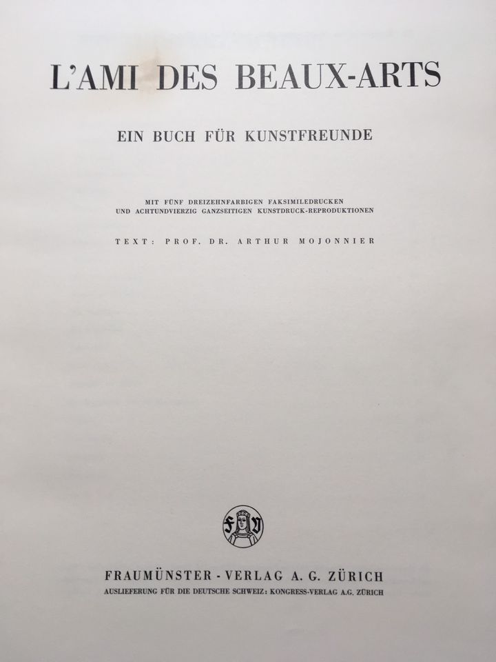 L‘Ami des beaux Arts/ Ein Buch für Kunstfreunde, 1944 in Westerburg