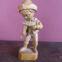 Holzfigur Schnitzerei Junge mit Geige Vintage Retro Saarland - Überherrn Vorschau