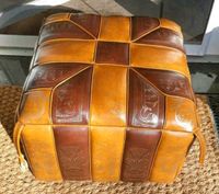 Sitzpouf Pouf Vintage Hocker Retro braun Sitzkissen Hippie boho Nordrhein-Westfalen - Harsewinkel Vorschau