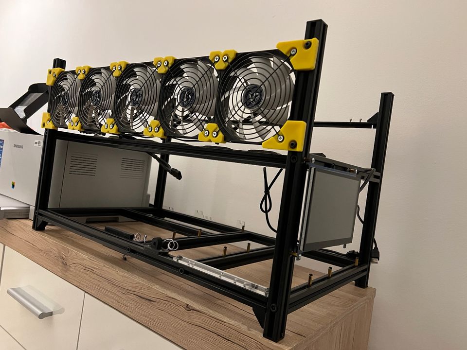 6 GPU Mining Rig Testbench Vedda Open Air Case PC Gehäuse Server in Hemmoor