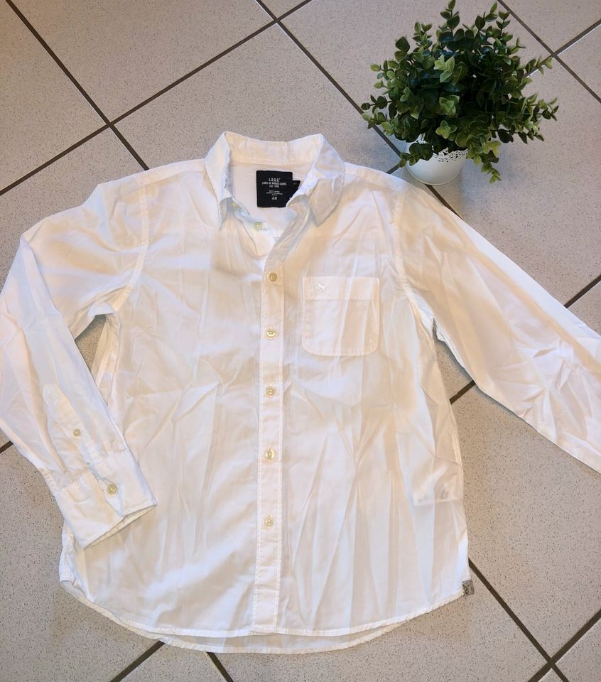 H&M Logg Mädchen Hemd Bluse 164 weiß in Walldürn