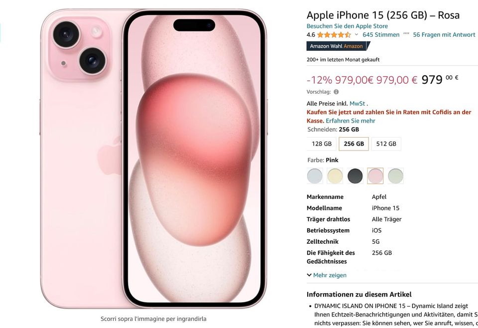 ❤️IPHONE 15 (256GB) Pink❤️ in Hamburg