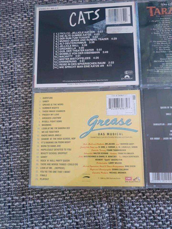 6 CD CDs Musical Soundtrack Tarzan Cats Grease etc. in Stuttgart