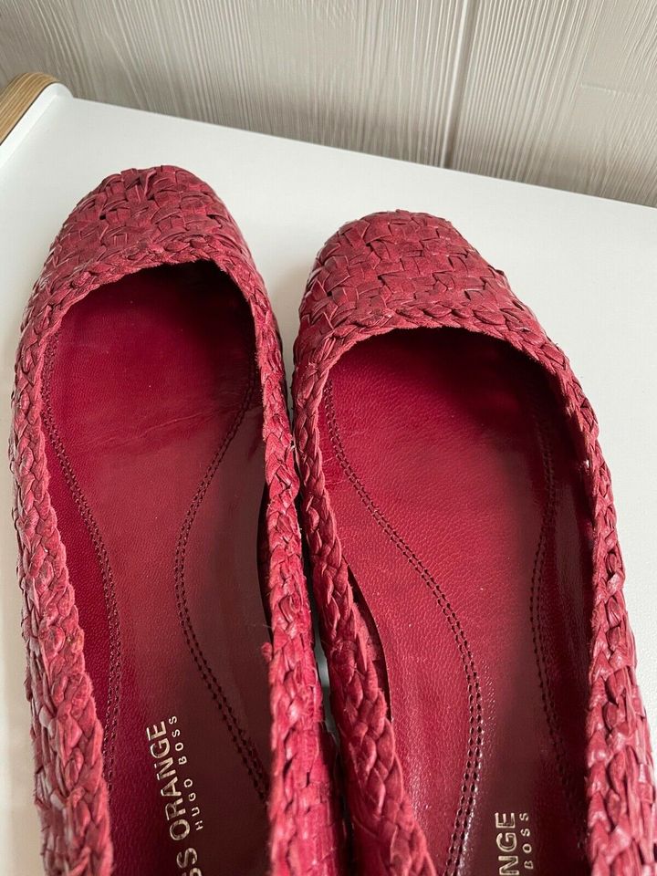 Boss Orange Ballerinas Damen Schuhe Bordeaux rot 39 Leder in Karlsruhe