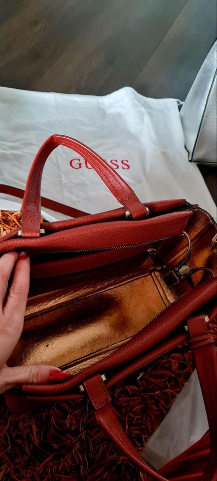 Calvin klein damen tasche Handtasche  braun Cognac Gold top Anh in Gerolsheim