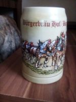 Wunderschöner Relief-Bierkrug aus Steingut der Bürgerbräu Hof/Bay Bayern - Oberkotzau Vorschau