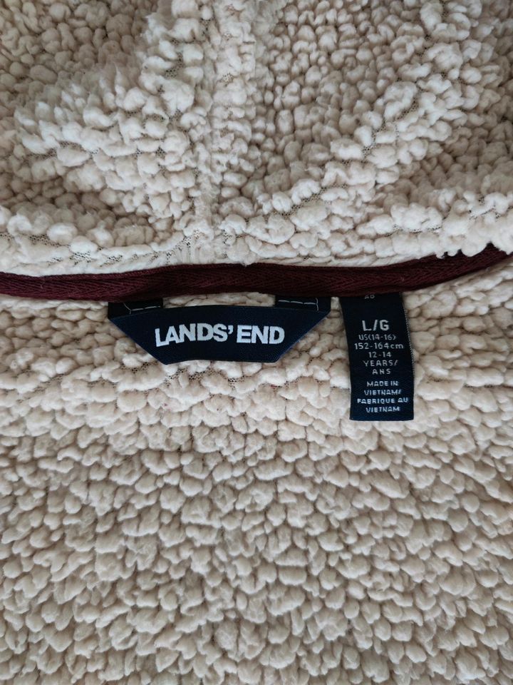 Lands' End Sweatjacke Teddyfutter Gr. 152/164 weinrot *top* in Einbeck