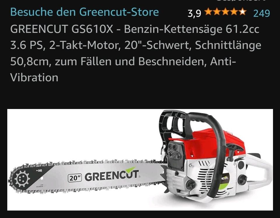 Kettensäge Motorsäge 3,6Ps 60ccm keine Stihl oder Husqvarna in Pohlheim