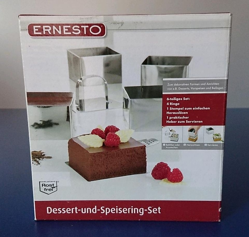 Dessert- und Speisering-Set von Ernesto aus Edelstahl in Worms