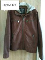 Coole braune Jungen-Imitatleder-Jacke mit Kapuze Nordrhein-Westfalen - Lünen Vorschau