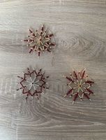 3 Perlensterne - handmade- rot Gold & rot Silber ~neu~ Niedersachsen - Bad Bentheim Vorschau