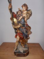 Hand geschnitzter Hl. Christophorus mit Blattgoldfassung 90 cm ho Bayern - Unterthingau Vorschau