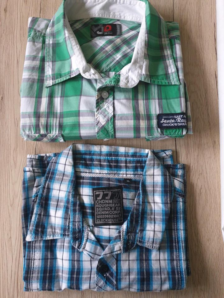 Kurzärmlige karierte Hemden Gr.XL, Baumwolle in Anklam