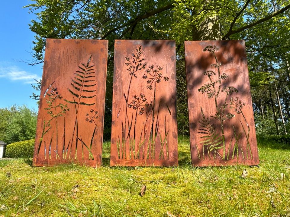 Sichtschutz Stelen Windschutz WIESE HINGUCKER 3teilig Design in Werlte 