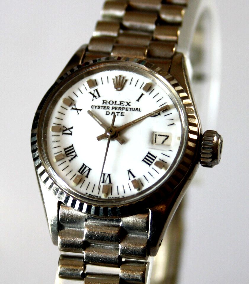 ROLEX Lady Date in 18k 750er Weißgold Weiß mit Präsidentenarmband in Oberderdingen