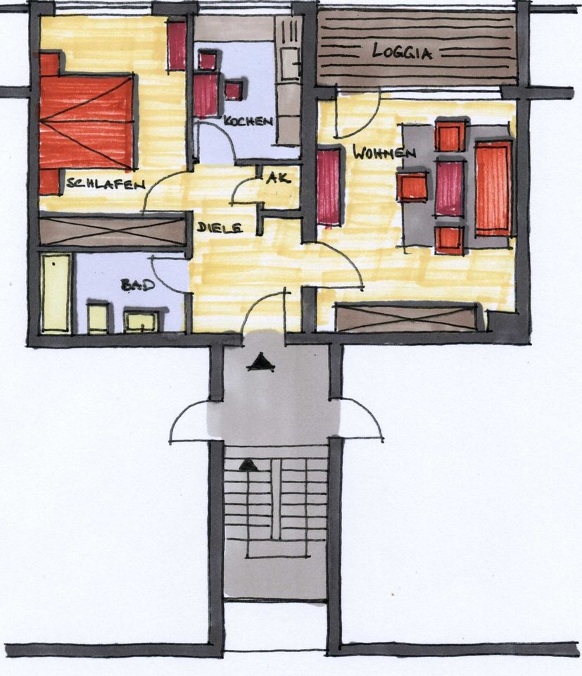 Erdgeschoss 2 Zimmer-ETW mit Balkon im ruhigen Mehrfamilienhaus - ideal als Kapitalanlage in Mettmann