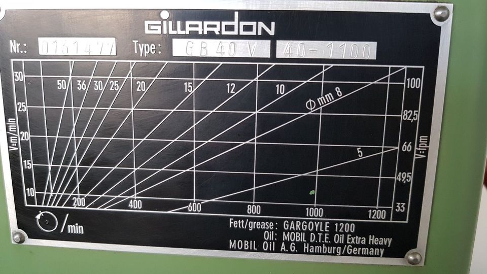 Hchl. Säulenbohrmaschine GILLARDON, GB 40V, Bj. 82, 22493 in Rödermark