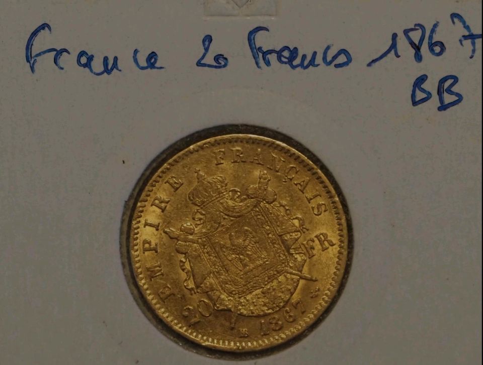 Frankreich. Napoléon III. (1852-1870). 20 Francs 1867-BB. in Bielefeld