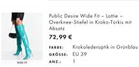 Overknee-Stiefel in Kroko-Türkis mit Absatz gr. 39 Niedersachsen - Verden Vorschau