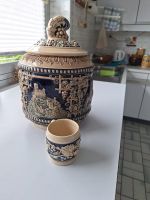 Bowle/ Rumtopf Jugendstil aus Keramik mit 6 Bechern Baden-Württemberg - Tauberbischofsheim Vorschau