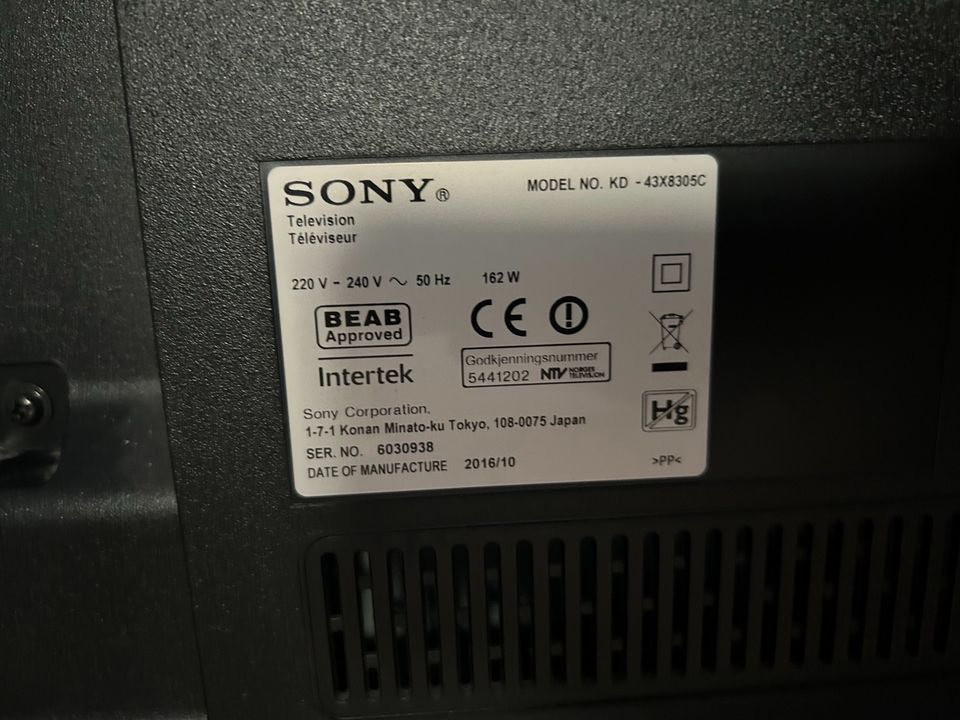 Sony Fernseher (MODELL NO. KD 48X8305C) in Edingen-Neckarhausen