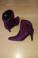 Stiefelette 39 High Heels Ankle Boots Stiletto bordeaux Wildleder Chemnitz - Zentrum Vorschau