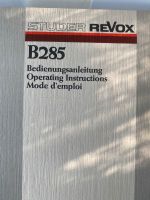 Bedienungsanleitung REVOX B 285 RECEIVER Eimsbüttel - Hamburg Niendorf Vorschau