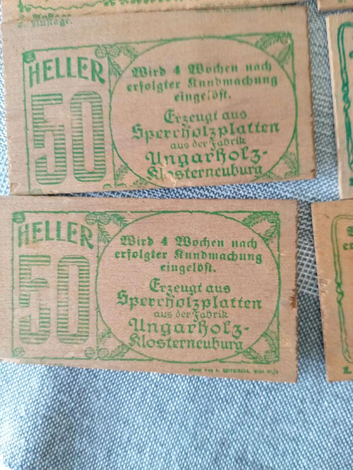 Notgeld aus dem Holzstücke Wienerwald in Freilassing