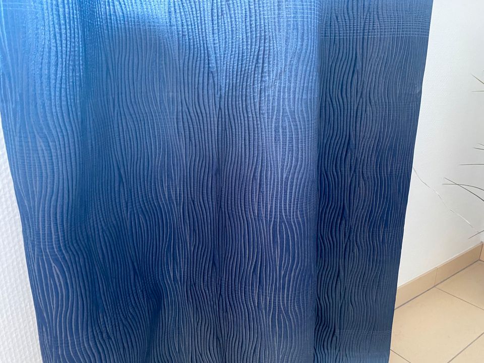 Gardinen-Schals 2x blau mit Struktur, neuwertig in Beckingen