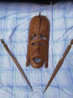 Afrika Holzmaske Voodoo Handarbeit Holzschnitzerei Hexe Zauberer Schleswig-Holstein - Rendsburg Vorschau