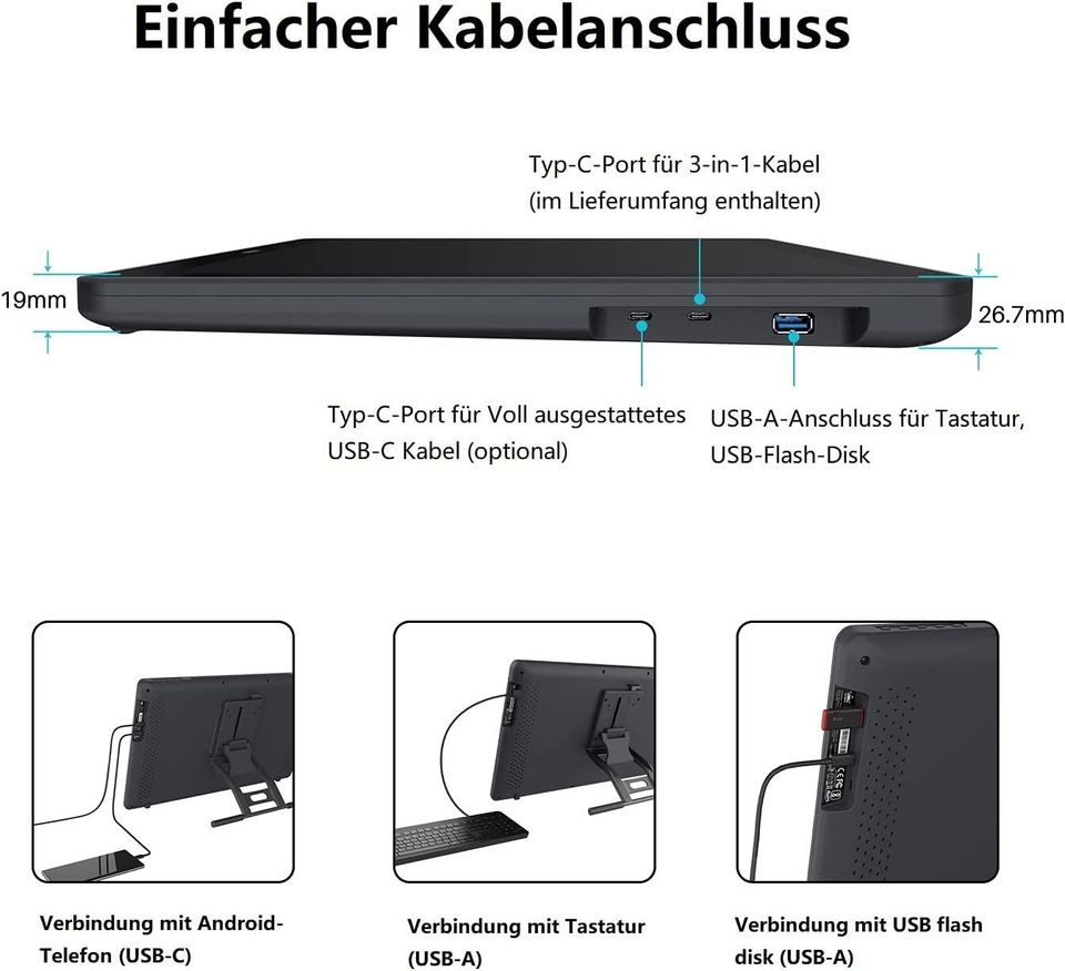 HUION Kamvas 22 21,5 Zoll Grafiktablett Display 120% sRGB USB-C in Neuenstein