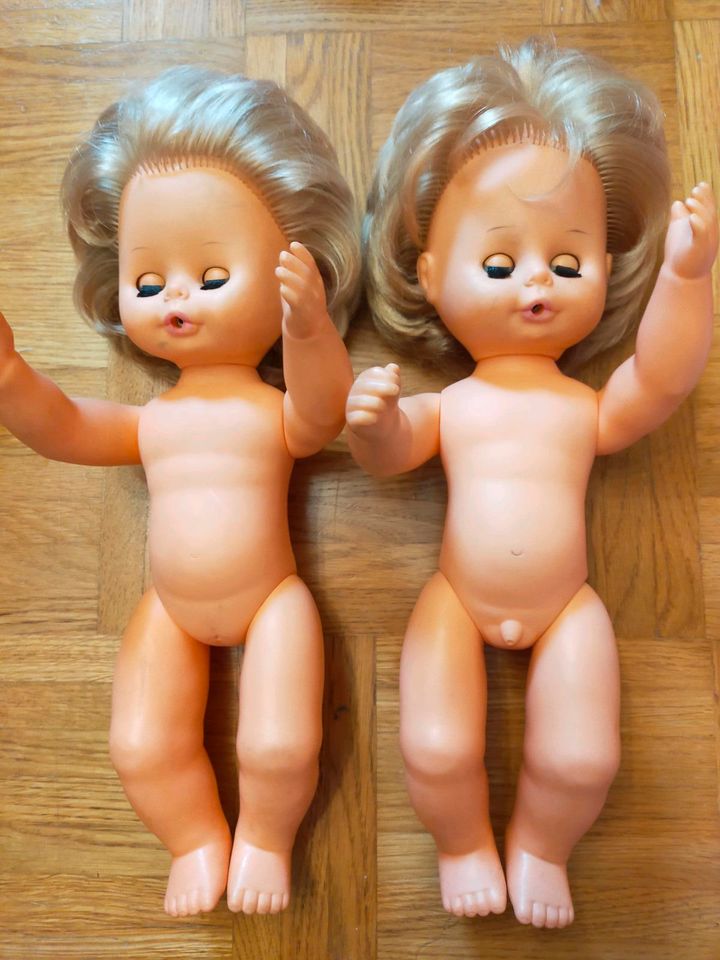 Zwillingspuppen, Mädchen und Junge, 70er Jahre in Schönaich