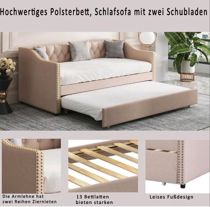 Polsterbett 90x200cm auszìehbares Schlafsofa ☆NEU☆ in Hamburg