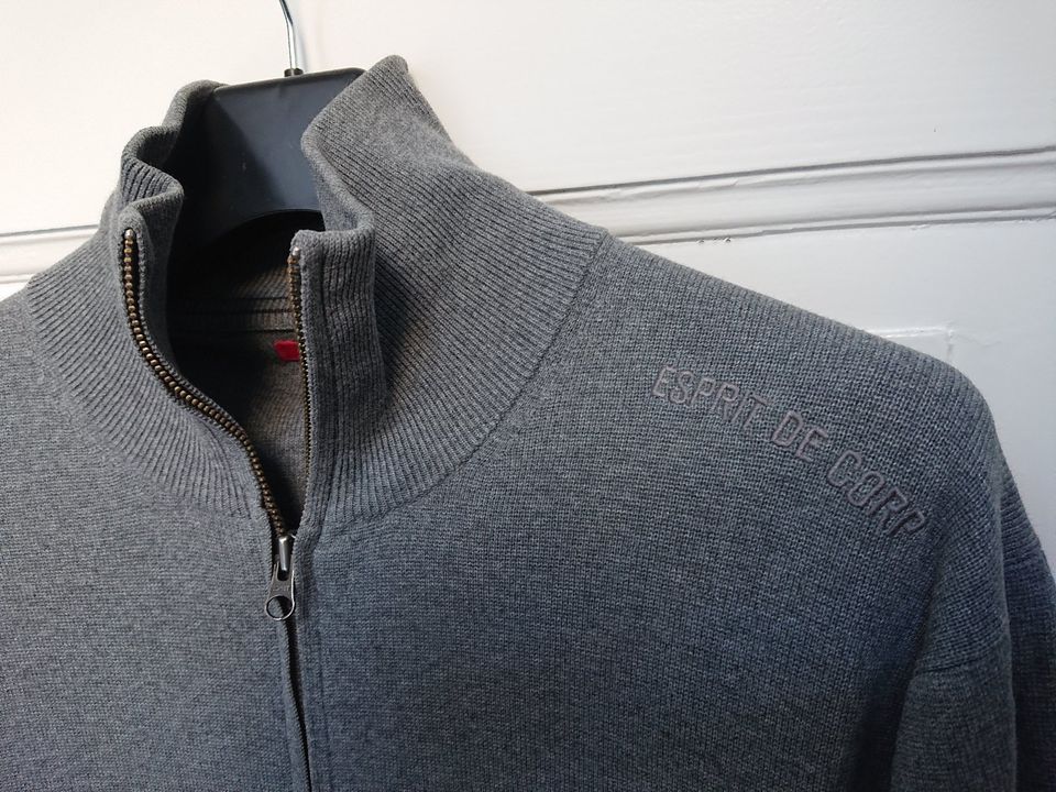 ESPRIT Herren Feinstrick Jacke hell grau XL + Versand! in Köln