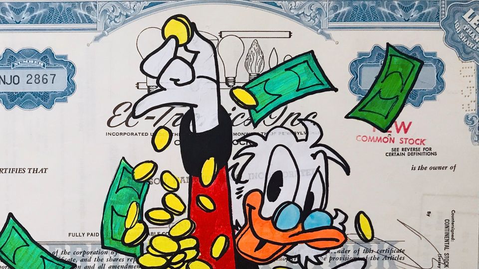 Dagobert Richie Rich Pop Art Graffiti Bitcoin Geld Kunst Disney in Hannover