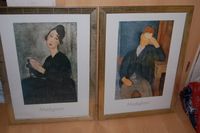 2 Bilder von Modigliani, Mann und Frau in Sitzstellung verglast Saarland - Friedrichsthal Vorschau
